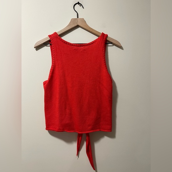 Alice + Olivia Red Tie Front Casual Blouse Size Small - Picture 5 of 7